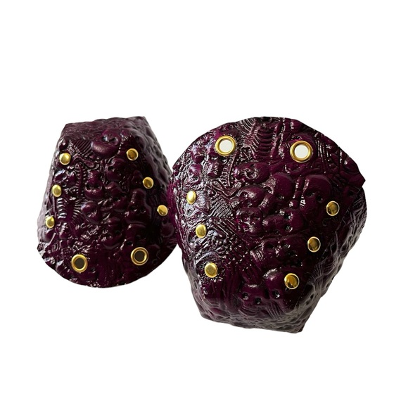 Purple Skeleton Leather Toe Guards for Roller Skates Toe Caps - Picture 4 of 12